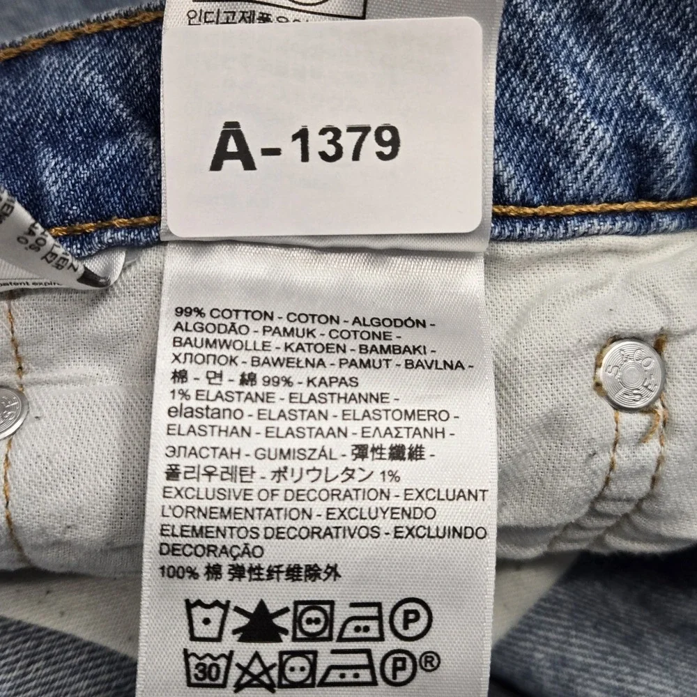 Levi's 513 Men Jeans 36X32 Light Blue Denim Slim Straight 30